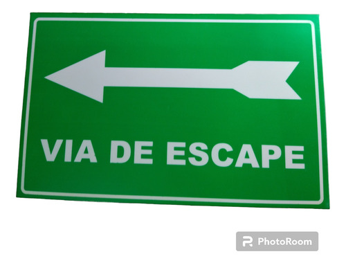 Avisos Acrílicos De Señalización Via De Escape Izquierda