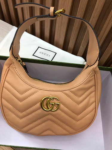 Minibolsa Gucci Gg Marmont Con Forma De Media Luna Mujer 