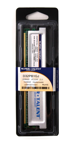 Memoria Ram 1gb Super Talent Ddr400 64x8 Cl3 16ch (pc And Mac G5) D32pb1gj