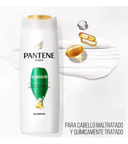 Shampoo Pantene Pro-v Restauración Sin Sal Envase De 500 Ml