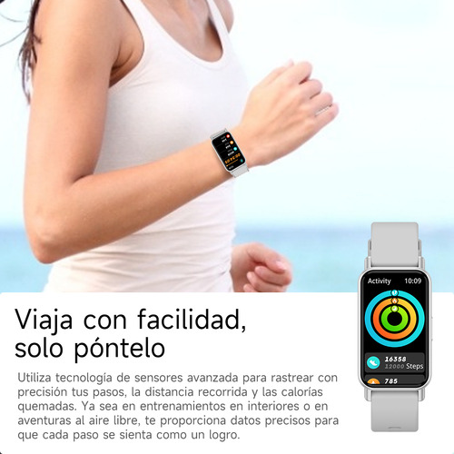 Reloj Inteligente Morein Z165 1.45 Deportivo Ip68 Bluetooth Plateado Silicona Gris Plateado