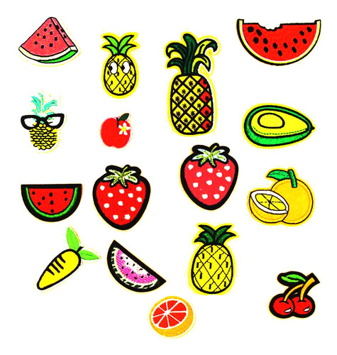 16pcs Frutas Parches Ropa Bolsa Sombrero Insignia Coser