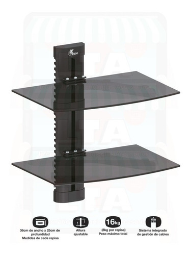 Imagen 5 de 10 de Soporte Doble Estante Dvd Canalera Deco Play Xbox Wii 16 K