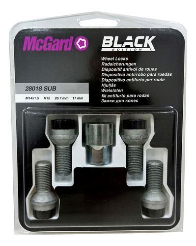 Bulones Antirrobo Mcgard Cabezal Negro Para Ram Rampage