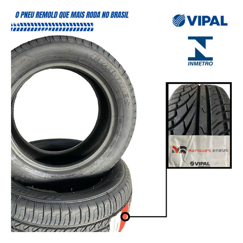 Kit 2 Pneus Remold 205/60r15 Vipal 1a Linha Durável E Seguro