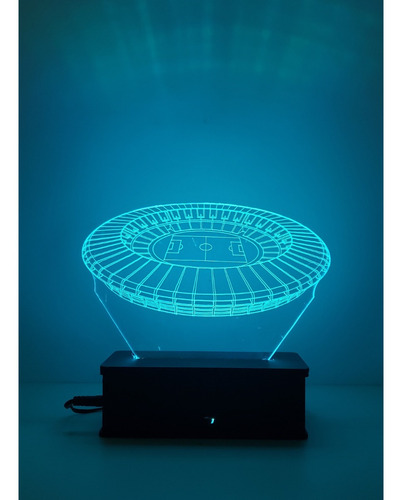 Luminária Led 3d, Maracanã, Estádio,16 Cores+controle