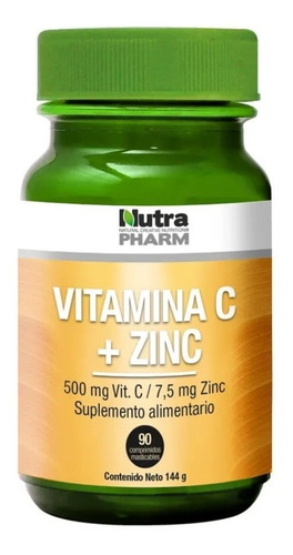 Vitamina C 500mg + Zinc 7.5mg - 90 Masticables Nutrapharm