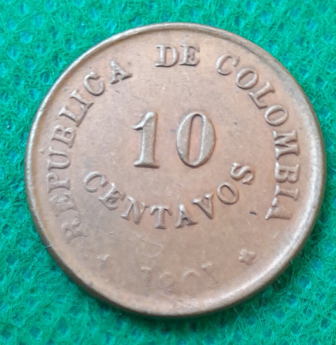 Moneda Lazareto De 10 Centavos, Año 1901, Estado Vf 8