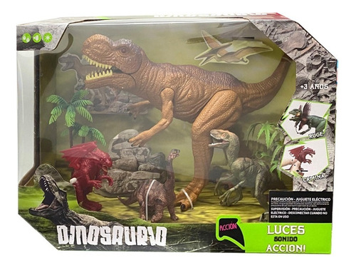 Set De Dinosaurios Con T-rex Luz Y Sonido New 7097 Bigshop