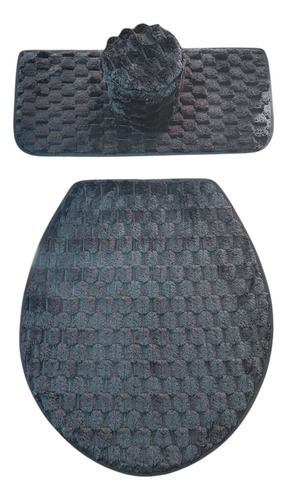 Juego De Baño Fundas Para Tapas De Inodoro Wc 4pzs Negro