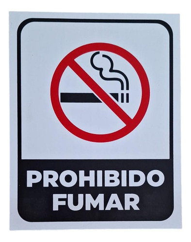 Cartel Prohibido Fumar 22 X 28 Cm