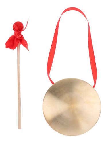 1 Juego De Platillos De Cobre Chino Gong Con Mazo Tradiciona