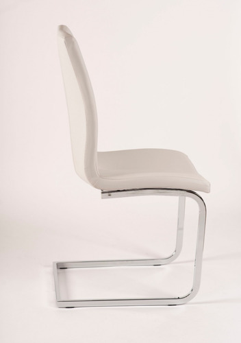 Imagen 3 de 10 de Silla Savona Cuero Sintetico Base Cromo Pack 2 Unid