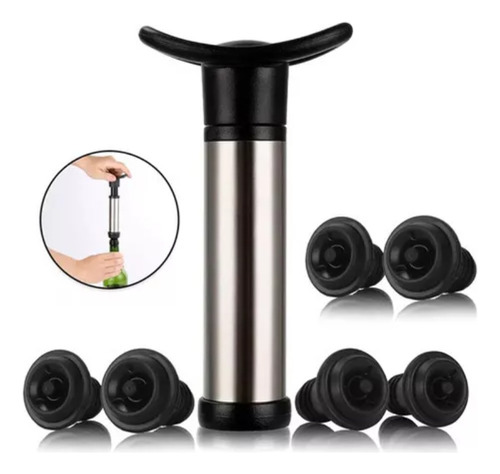 C Bomba Vacío Botella De Vino Con 6 Tapones Sellador
