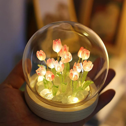 Lampara De Luz Noche Flor Del Tulipán Led Regalos Para Mujer