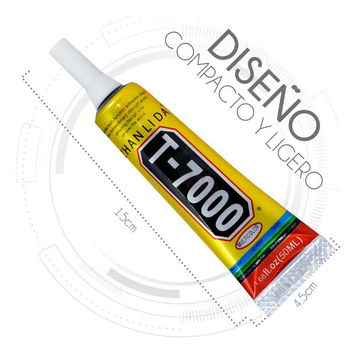 Pegamento Adhesibo T7000 Negro 50 Ml Multiusos Celulares