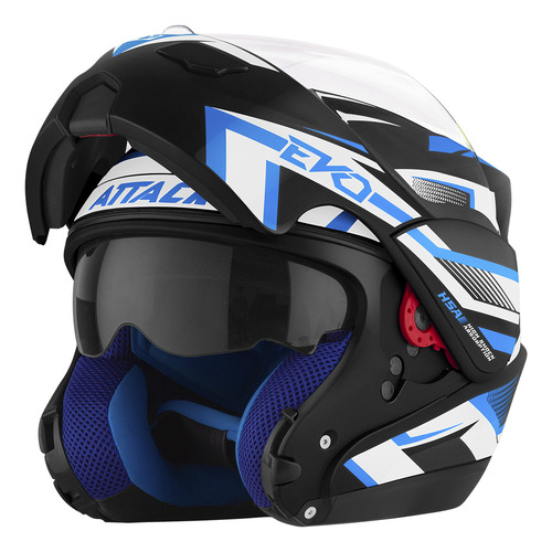 Capacete Fechado Escamoteável Attack Evo Brilhante Pro Tork