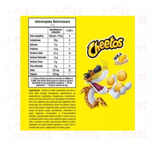 Cheetos Onda, Bola, Lua, Tubo.