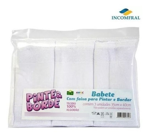 4 Pcts Babete / Pano De Boca Pinte E Borde Incomfral Com 3un