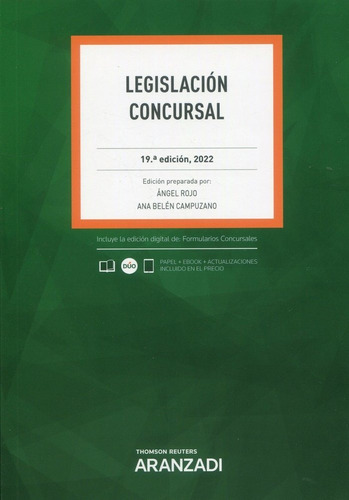 Legislacion Concursal, De Aa.vv. Editorial Aranzadi En Español