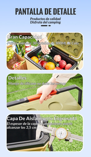 Nevera Rígida De 16l Refrigeración 72 Horas Aspecto Retro