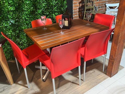 Mesa Para Restaurante Bar Y Cafetería Con 6 Sillas