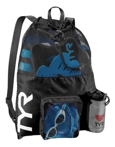 Mochila Red Para Natacion Negra Tyr Big Mesh 40 Litros Malla