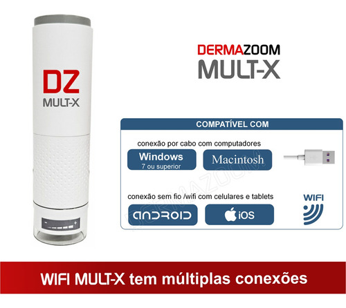 Câmera Análise Dermazoom Wifi Mult-x Android Ios Windows Mac