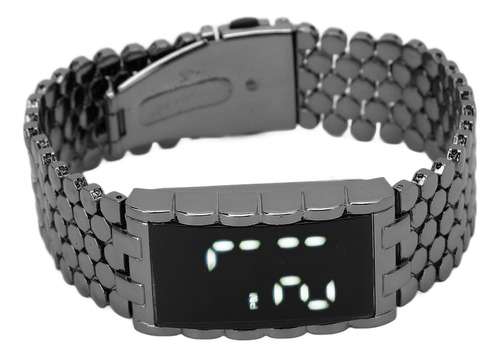 Reloj De Pulsera Led Con Doble Apertura Y Hebilla De Acero I