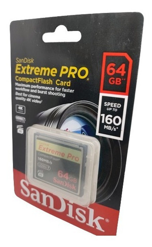 Cartão Compact Flash Cf 64gb Sandisk Extreme Gold  Filma 4k