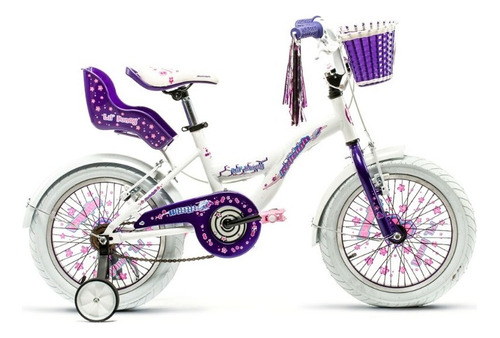 Bicicleta Raleigh Niña R16 4-6 Años Lilhon. En Color Violeta/blanco Tamaño Del Cuadro R - 16