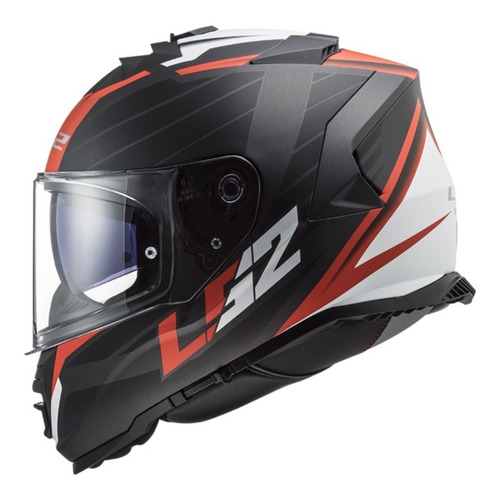 Casco Ls2 Integral Ff800 Storm Nerve Doble Visor  Negro Rojo