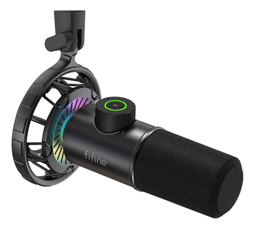 Fifine Usb Gaming Microphone, Rgb Dynamic Mic Para Pc, Con &