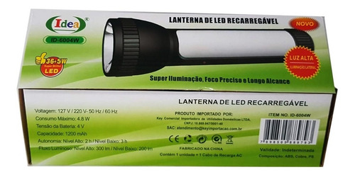 Imagem 3 de 4 de 5 Lanterna Led Recarregável Com Luz De Emergência Luz Oferta
