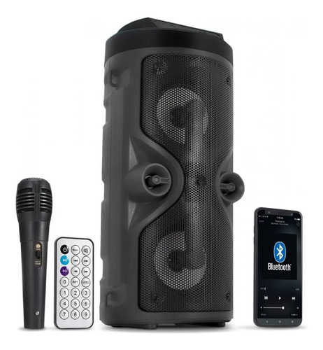 Caixa De Som Bluetooth Microfone Karaoke Som Potente
