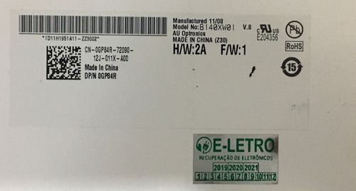 Imagem 3 de 7 de Tela Notebook 14.0 Led 40 Pinos - B140xw01 V.8