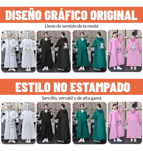 2pc Poncho Impermeable De Lluvia Con Capucha Reutilizable