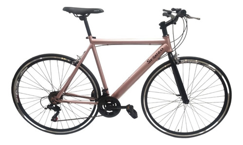 Bicicleta Fix/urbana Rin 700 Con Cambios Shimano 21 Vel Color Oro Rosa Tamaño Del Marco 50 Cm