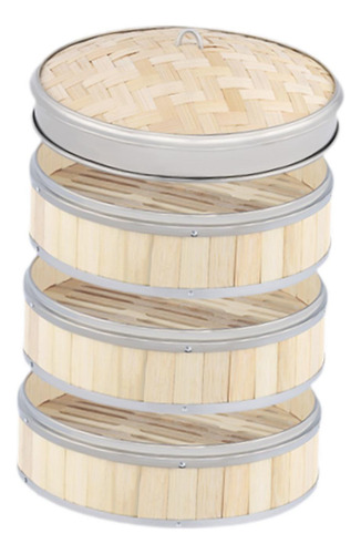 Cesta De Bambú Para Cocinar Al , 26 Cm