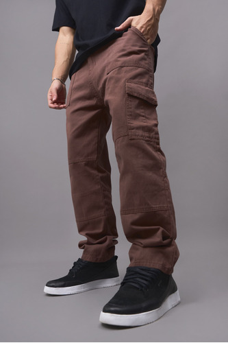  Pantalon Cargo Hombre Gabardina Rigida Chocolate Ralph Bond