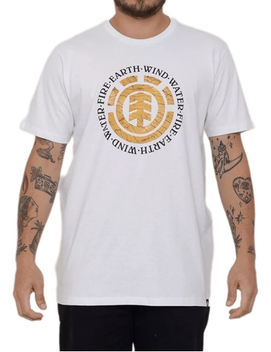 Camiseta Element Idylwild Branco Logo Laranja + Brinde