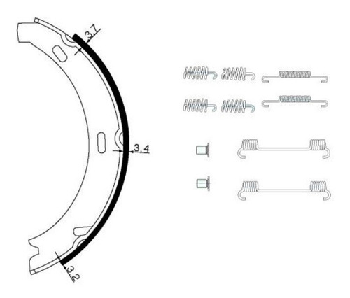 Sapata De Freio Tras. Mercedes C180 1.8 2002-2008 W203