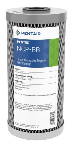 Pentair Pentek Ncp-bb Big Blue Filtro De Agua De Carbono, 10