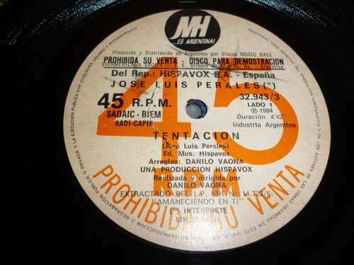 Lp Vinilo - Simple - José Luis Perales - Tentación