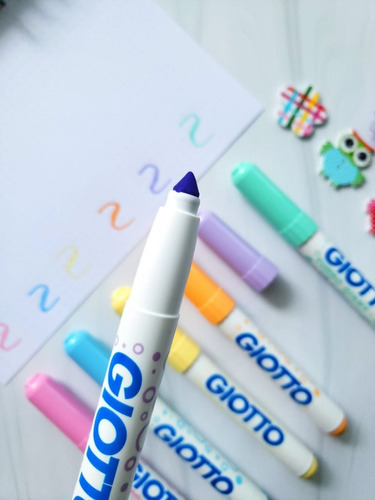 Imagen 2 de 4 de Marcador Punta Conica Giotto Turbo Giant Pastel - 6 Colores