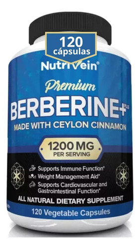 Premium Berberina Berberine Capsulas 1200mg Apoyo Inmune
