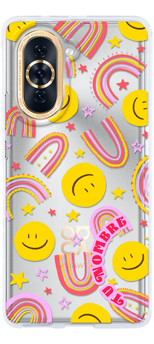 Funda Para Huawei Para Mujer Caritas Felices Con Nombre