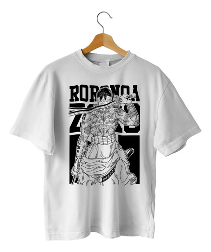 Onepiece Roronoa Zoro Polo En Blanco Y Negro