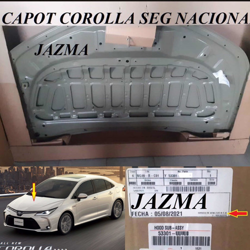 Capot Corolla Seg 2021 Nacional Original 