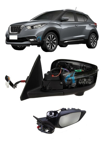 Espejo Electrico Nissan Kicks S/cacha Derecho Original